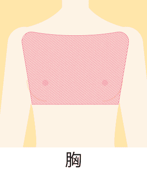 胸脱毛のイメージ図