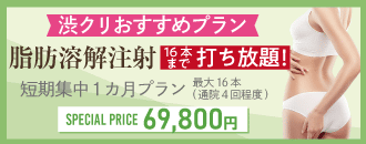 脂肪溶解注射 打ち放題 短期集中1カ月プラン ¥69,800